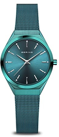 BERING Damen Uhr Quarz Movement - Ultra Slim Collection mit Edelstahl und Saphirglas 18729-888 - 3 ATM