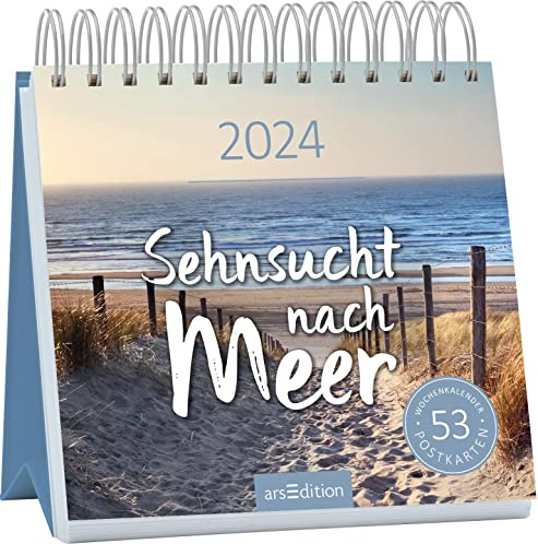 Postkartenkalender Sehnsucht nach Meer 2024: Wochenkalender 2024, 53 Postkarten voller kleiner Auszeiten am Meer