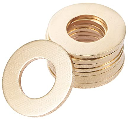 PATIKIL 12,5mm x 24mm x 1,5mm Ottone Rondella Piatta, 10pz Guarnizioni per Vite Bullone, Ottone Suono