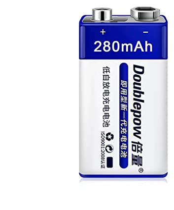 XCC Batería Recargable de 9V Batería de 9V 280mAh Batería de Alta Capacidad 6F22 NiMH Batería Recargable del multímetro