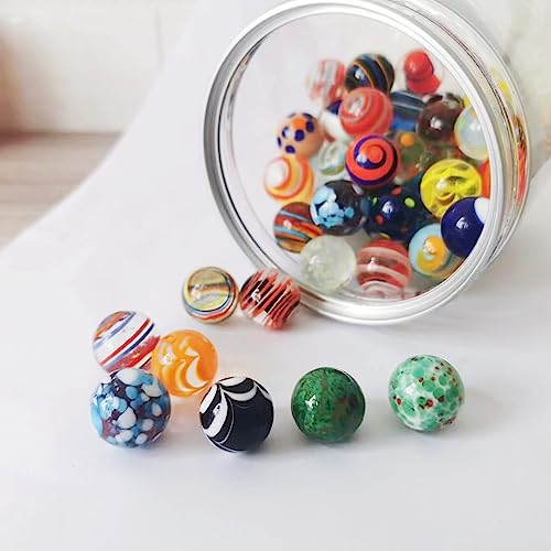 Tokaneit 10 Stück Bunte Katzenaugen-Glasmurmeln, Transparente Handgefertigte Murmeln, für Deko und DIY-Projekte, Mischfarben