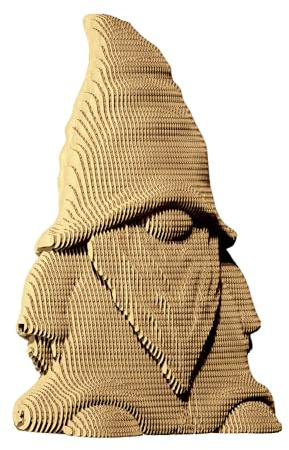 CARTONIC Gnom Zwerg 3D-Puzzle aus Karton – Skulptur-Bausatz | 98 Teile, 19 × 12 × 10 cm – Bastelset aus recycelter Pappe zum Stecken & Bemalen, für Jugendliche & Erwachsene, Geschenkidee
