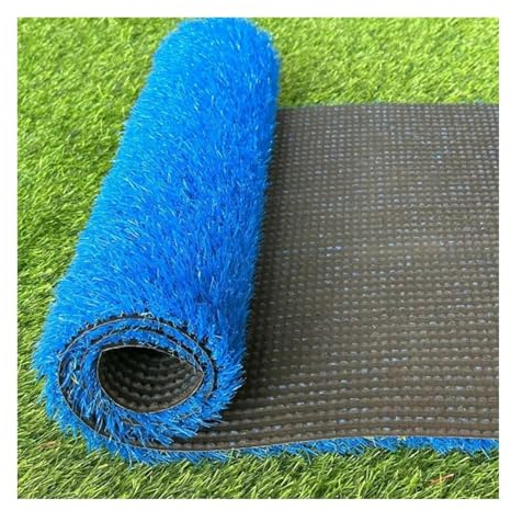 XLIHAWY Kunstrasen, Outdoor Synthetische Anti Shedding Rasen Teppich Matte, schneidbar Blau Dekorativer Kunstrasenteppich für Spielplätze Hinterhof (Farbe: Blau, Größe: 50,8 x 150 cm)
