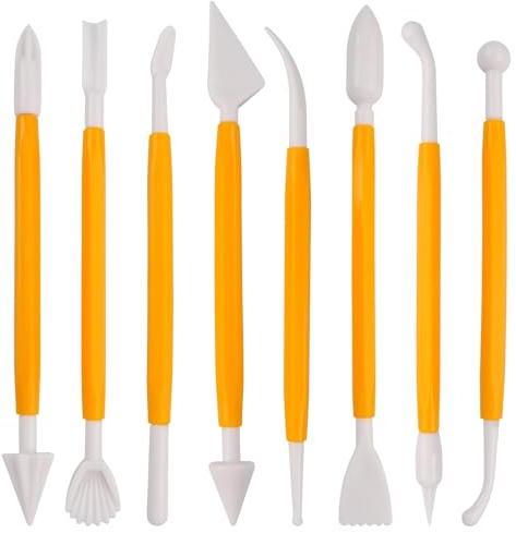FOMGIIN 8 Stück Kuchenmodellierwerkzeuge Set, Fondant Skulptur Modellierwerkzeuge, Geeignetes Kuchenmodellier Dekorationswerkzeug, Modellierwerkzeug Modelierwerkzeugset Sculpting Tools