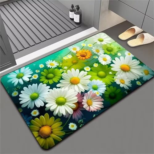 Aoojlo Badezimmerteppich, Badematte rutschfest, Badteppich, Badvorleger, Duschvorleger, Badematten, Teppich Badezimmer, Bathroom Bath Mat, Badezimmer Teppich, Badematte Stein, Bodenmatte, Lila39x59in