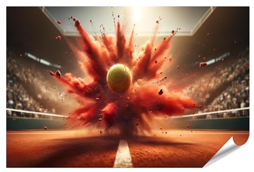 islandburner XXL Bild Poster Explosion auf dem Tennisplatz Premium Bilder Fotodruck