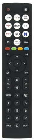 ERF2AA36H Mando a Distancia sustituido por Voz -VINABTY-fit para Hisense Smart TV ERF2AA36H Mando a Distancia ZDA1240603 43A7N 50A7N 65A7N 75A7N 55A7N 55A7NQ 50E7NQ