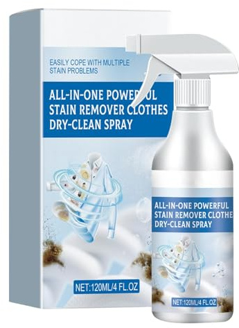 Fleckenentferner für Kleidung – Wäsche-Fleckenentferner-Spray ohne Waschen | Leistungsstarkes All-in-1-Reinigungsspray zum Entfernen von Wäscheflecken zum Entfernen hartnäckiger Flecken, Ölflecken