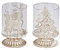 Two Hurricane Candle Holders, Christmas Candle Holders, Candle Holders for Pillar Candles, Elk, Christmas Tree Candle Decorations for Christmas Table Centres.