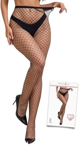 ohyeahlady Fishnet Tights Womens Thigh High Stockings Black Pantyhose Plus Size Fish Net for Women XS-M