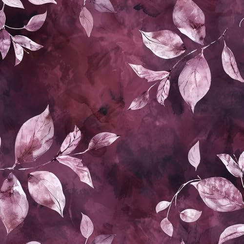 JIAOQSS Selbstklebende Tapete Blätter Aquarell Lila Mustertapete Klebefolie Muster Möbelfolie Selbstklebend Möbelaufkleber Wasserdichte Klebetapete Vinyl Folie für Möbel Wand Schrank Küche