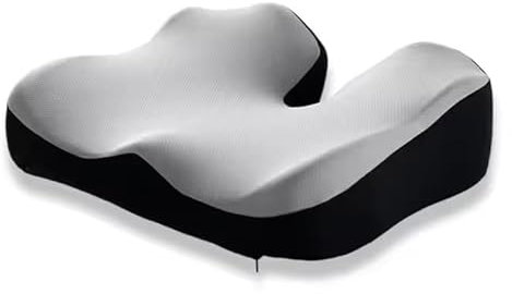 MIA - Cojín ergonomico Silla Oficina | Cojin Silla Ruedas antiescaras | Cojin Asiento de Coche Dolor Lumbar y hemorroides de Espuma Viscoelastico, Funda Lavable