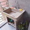 Lavello da Esterno Autoportante,Lavabo da Esterno in Plastica,Mobile Lavandino Lavanderia,Portatile Lavelli di Utilità con Rubinetto e Tubo Flessibile,per Cucina,Campeggio,Giardino(Marble color,68x58x