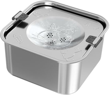 Spill Proof Hundewasserschale - Edelstahl -Hundewegsschalen Für Große Rasse | Hunde Große Kapazität Langsame Getränkespritzer -Schwimmschale | Haustiergerichte Mit Großer Kapazität Für Das Camping Im