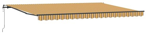 vidaXL Toldo Retráctil Multicolor 500 x 300 cm Tela, Toldo retráctil Rectangular para Balcones, Sombra Moderna, Resistente a UV, Cubre Jardines y Patios
