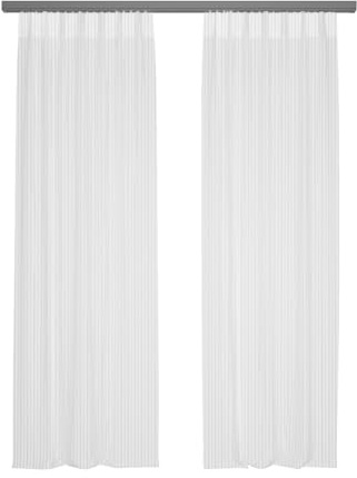 domus&trend - Atene Tende per Interni Ignifughe Filtranti, 1 Pannello 140x280, Per Casa Binario o Bastone, Tende a Pannello Trama Rigata, Made in Italy (Bianco ottico_Attacco per binario)