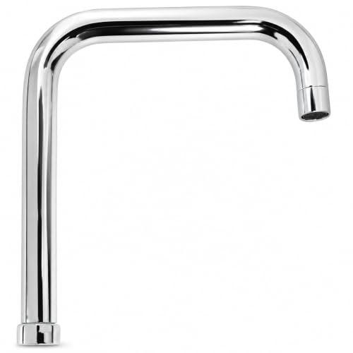 Topolenashop Canna di Ricambio per Rubinetto Cucina 22,5 cm – Becco Girevole e Direzionabile con Design Squadrato Moderno per Lavelli Monoforo e Miscelatori Compatibili, Installazione Facile | 52984