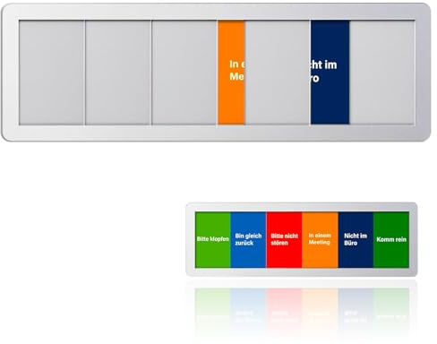 MIPIACE Türschilder Für Türen Büro 25 x 8cm Stören Schild Schiebe Selbstklebend Raumstatus Raumschild mit Bitte Klopfen Bin Gleich Zurück Bitte Nicht Stóren In Einem Meeting Nicht im Büro Komm Rein