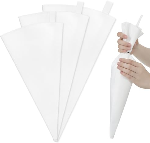 Lnngub 3 stycken professionella spritspåsar, 46/40/35 cm återanvändbar bomull grädde påse spritspåse set grädde spritspåse stor belagd grädde påse för bakverk tårtor dekorera hembakning cupcakes