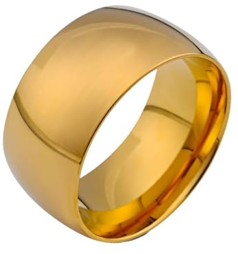 Whoiy vigselring rostfritt stål med gravyr inuti, 11,5 mm breda herrringar polerade förlovningsringar vigselringar silver/svart/guld bred personlig herrbandring storlek 54–67, 62 (19.7