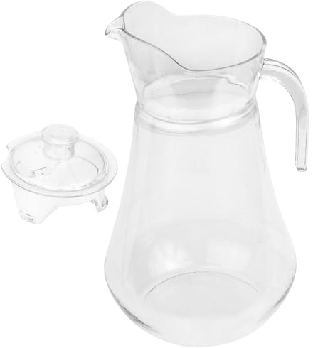 LOPUNER Chilled Water Carafe 2.2l Plastic Pitcher with Lid, Sturdy High-temperature Resistant Acrylic Water Kettle for Home and Bar Use