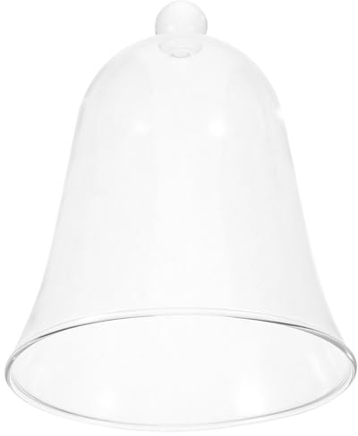 TOYANDONA Cloche en Verre Diamètre 13 Cm Hauteur 22 Cm pour Fleurs Éternelles, Dôme Décoratif de Table Anti-poussière, Couvercle à Gâteau Polyvalent pour Décoration Intérieure et Centre