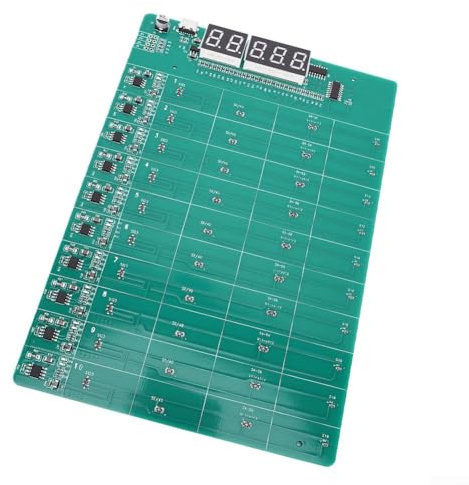 YobiLife Reloj probador de batería placa de activación con cable de alimentación para S1 a S10 Ultra1 Ultra2 carga rápida 40 ranuras verde herramienta de reparación de PCB