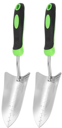 QUARKZMAN Pezze Pala Giardino Mano X Acciaio Inossidabile Segni Di Profondità Pala Da Trapianto Con Manico Attrezzi Da Giardino Per Giardinaggio Diserbo Trapianto.