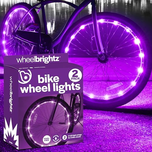 Wheelbrightz LED Bicycle Wheel Lights – Bright, Colorful Light for Bikes – Fits Front or Rear Tire – Weather-Resistant Tube with Battery Pack – for All Ages