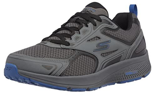 Skechers mens Gorun Consistent - Athletic Workout Running Walking Shoe With Air Cooled Foam Sneaker, Charcoal/Blue, 10.5 X-Wide US