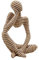 Beruyu Creative Sandstone Carving Abstract Figures Decorative Ornaments, Resin Thinker Sculpture Crafts, Home Living Room Bedroom Office Decoration (Right hand)
