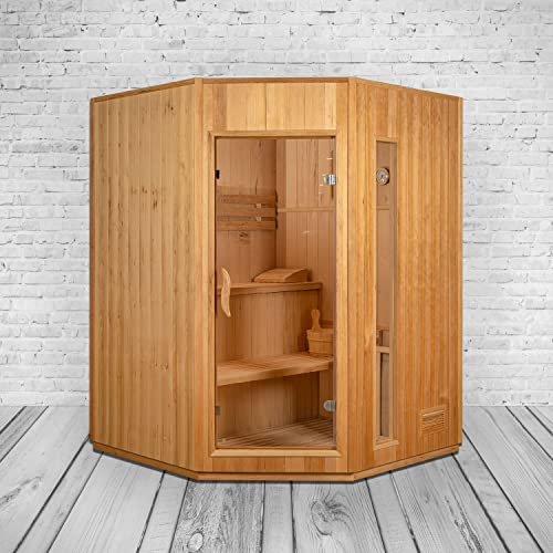 XXL Luxus Finnische Sauna SET Sauna inkl. Harvia Saunaofen Modell 2024 für 3 Pers.