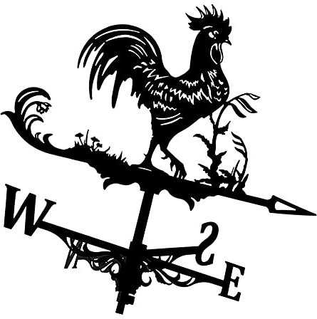Metall Wetterfahne Dekoration, Windrichtungsanzeiger und Edelstahl Richtungsindikator Metallschmuck Geschenk für Outdoor Dachgarten Weathervane Garten Stake Messwerkzeug Dachmontage