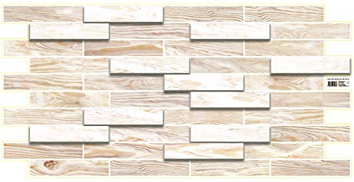 Pannelli di parete in PVC 3D decorativi piastrelle rivestimento (10, Rovere Sbiancato)
