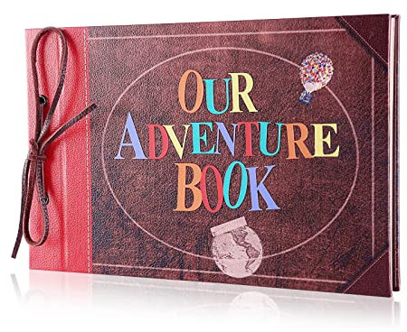 Leather Adventure Book Personalised Photo Scrapbook - Scrapbooking Album Travel Memory Book Gift for Couples, Birthday | Unique Keepsake for Couples, Parents, Friends