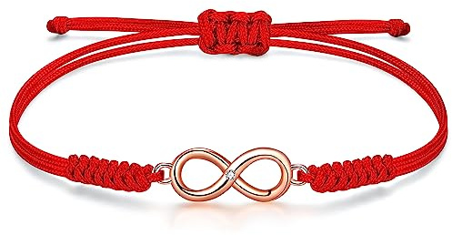 JENDEAR SHINE Infinity Armband für Damen, Handgeflochtenes Seil Unendlichkeitszeichen Armband, Valentinstag, Muttertag, Geburtstag, Schmuckgeschenk