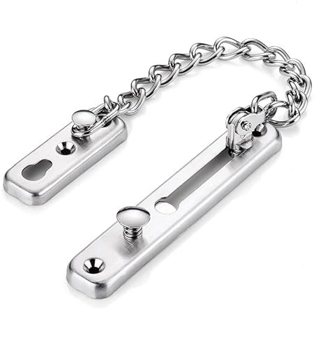 ETomey TüRkette Diebstahlsichere Türkette aus Edelstahl 304, Türriegel, Silber, Bronze, Gold, Schwarz, Türschloss, Sicherheitstür-Kettenschloss-Hardware ohne Bohren (Color : B)