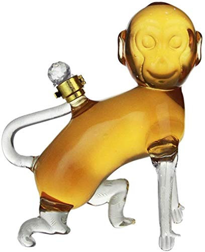 Estante para botellas Estante para vinos Soporte para copas de vino Decantador de whisky Decantador de vino - Jarra en forma de mono con tapón para licor, whisky escocés, bourbon, vodka o decantado