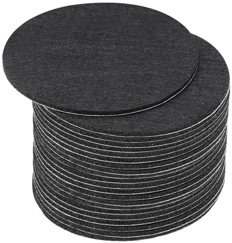 PATIKIL 3 Inch Diameter Lamp Base Felt, 20Pack 2mm Thickness Round Soft Adhesive Non-Slip Anti-Scratch Backed Felt for Lamp Furniture DIY Craft, Black