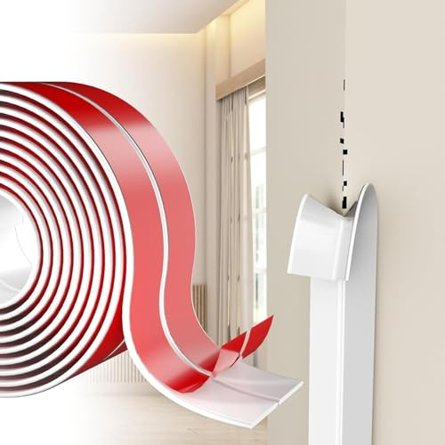 Nayotaa 6M Baguette D'angle et Protection Murale – Profilé Souple En Tpe (Auto-Adhésif Puissant) – Finition De Bords Pour Murs, Portes, Fenêtres et Plinthes – étanche, Anti-Choc (Blanc Mat, 2CM)