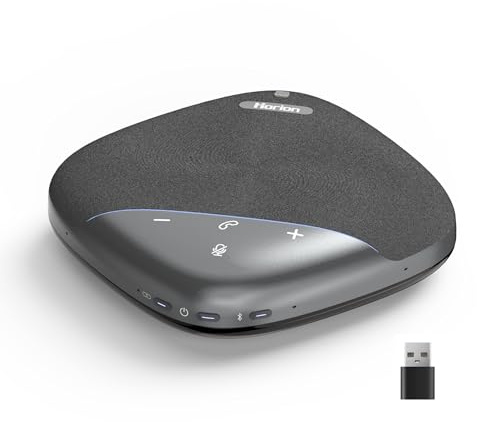 HORION Freisprecheinrichtung HM-5P, Al Mikrofone, 360°-Sprachaufnahme, Rauschunterdrückung, Bluetooth-Konferenz-Lautsprecher, USB-Lautsprecher, NFC-Touch-Verbindung
