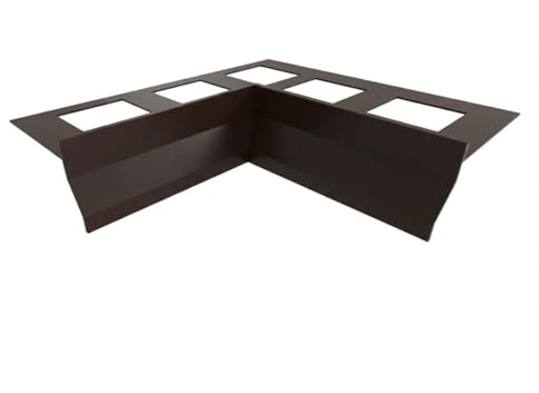 MINUTA PROFILI Angolare Interno per Profilo gocciolatoio Alluminio Nor Per Balconi e Terrazze 16X16 cm (Testa di Moro RAL 8019)