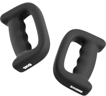 Dickly 2 Stück Boxhanteln, Handgewichte, 1 kg, bequemer Griff, Hanteln, Handgewichte für Jogging, Aerobic, Trainingsgeräte, Schwarz