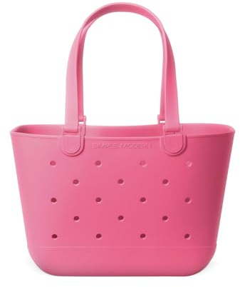 Simple Modern Strandtasche aus Gummi | Große Wasserdichte Tragetasche mit Reißverschlusstasche für Strand, Pool, Boot, Einkäufe, Sport | Getaway Bag Kollektion