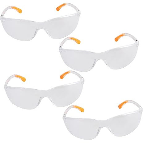 HOMSFOU 4stücke Schutzbrille Mit Antibeschlag-funktion Verschleißfestes Schutzglas Aus Pc-material Augenschutzbrille Für Erwachsene Transparente Linsen Für