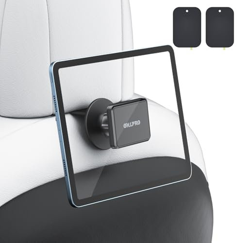 OHLPRO Tesla Tablet Halterung Rücksitz 360° Drehung, Tesla Model 3 Model Y Universelle Halterung für iPad, Tesla Kopfstütze Tablet Halter, Magnetisch Tablet-Halterung für Alle iPhone, iPad, Galaxy