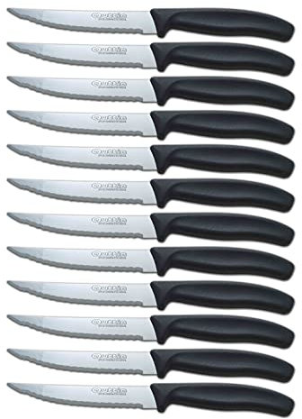 Quttin Lot de 12 couteaux de cuisine scie 11 cm.