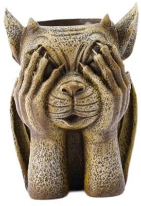 HGZLQKD Gargoyle Statue Garden Planter for Plant,Crafts,Indoor Outdoor,Flowerpot Plant Pot Gothic Sculpture for Halloween, A