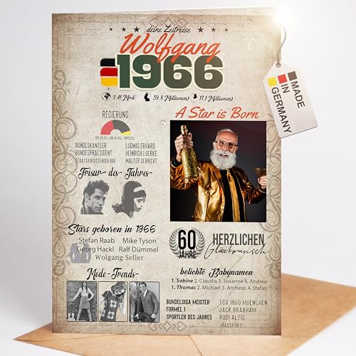 myDreamwork Premium Geburtstagskarte zum 60. Geburtstag - Geschenke zum 60 Geburtstag - Geburtstag 60 Mann, Geburtstag 60 Frau - Geburtstagskarte 60 Jahre - 1966 Geschenkidee (DIN-A5)