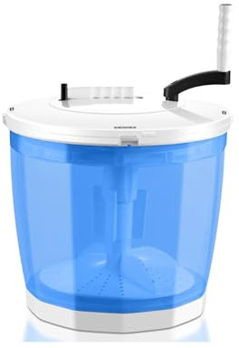 2in1 Mini Waschmaschine und Wäscheschleuder mit Schleuderfunktion, Camping Waschmaschine Ohne Strom mit Faltbarer Kurbel, für Schlafsäle, Wohnungen, Camping(Blue)